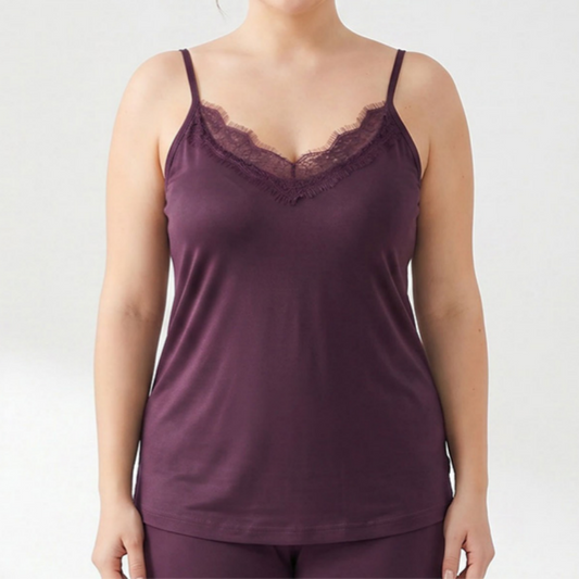 Plus Size Spitzen-Seiden-Tanktop mit Kühlfunktion - image 0