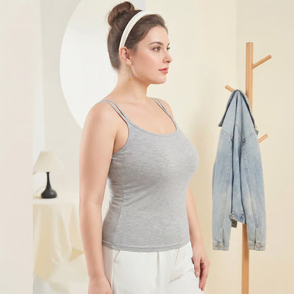 Plus Size Modal Tanktop mit gekreuztem Rückenausschnitt und Lagenlook - image 1