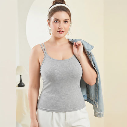 Plus Size Modal Tanktop mit gekreuztem Rückenausschnitt und Lagenlook - image 0