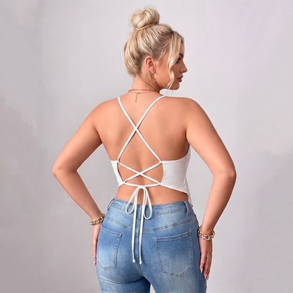 Plus Size Tanktop mit offenem Rücken und V-Ausschnitt - image 2