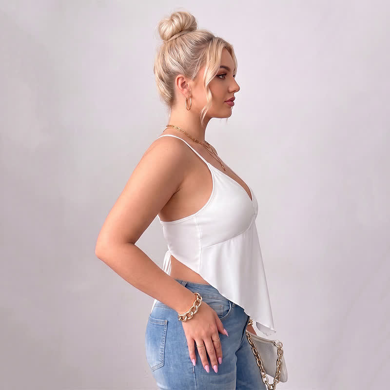 Plus Size Tanktop mit offenem Rücken und V-Ausschnitt - image 1