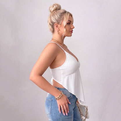 Plus Size Tanktop mit offenem Rücken und V-Ausschnitt - image 1