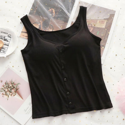 Plus Size Rippstrick-Tanktop mit Knöpfen (2-teilig) - Schwarz - 3XL - image 12
