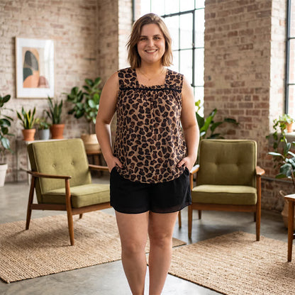 Plus Size Leopardenmuster-Tanktop mit Polka-Dots (2-teilig) - image 5