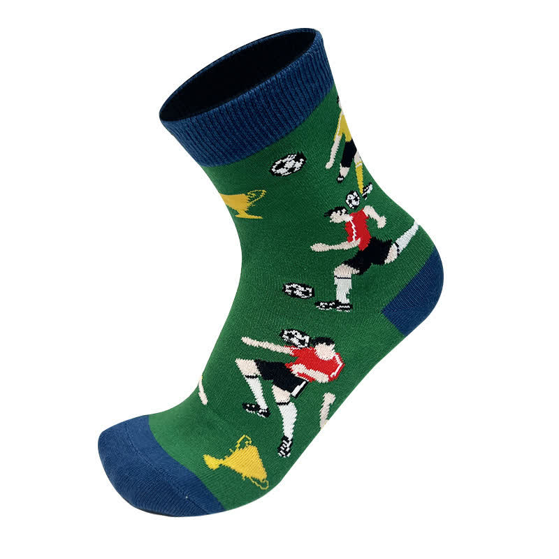 Fußball-Viertelsocken mit Farbblockmuster (5 Paar) - Blau - EU39-46 (US6-12) - image 5