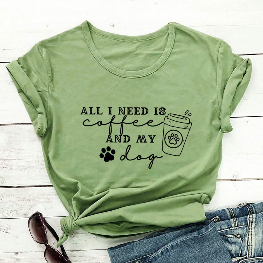 Kurzarm-T-Shirt mit Hundepfotenabdrücken in Übergröße - Grün - 3XL - image 3
