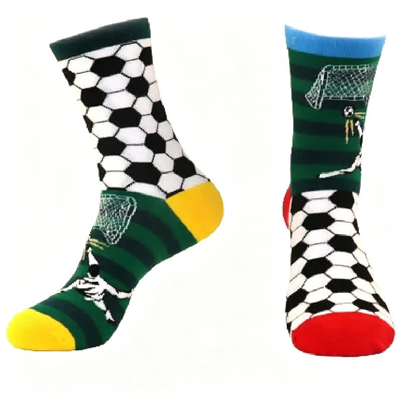 Fußballsocken aus Baumwolle mit Streifenmuster (2 Paar) - Grün - EU39-46 (US6-12) - image 3