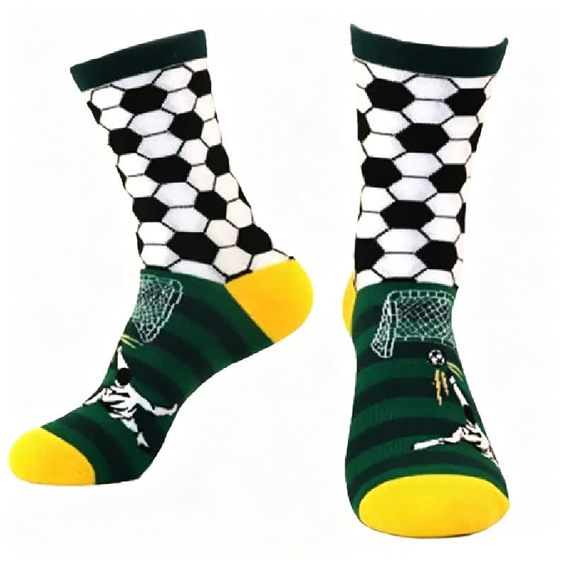 Fußballsocken aus Baumwolle mit Streifenmuster (2 Paar) - Gelb - EU39-46 (US6-12) - image 2