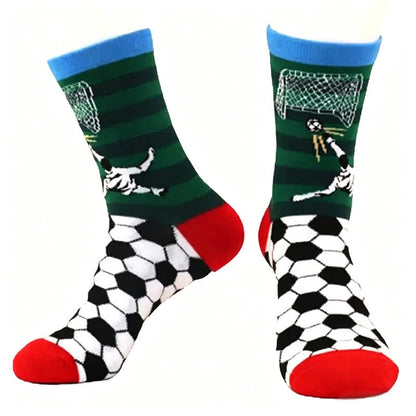 Fußballsocken aus Baumwolle mit Streifenmuster (2 Paar) - Rot - EU39-46 (US6-12) - image 1