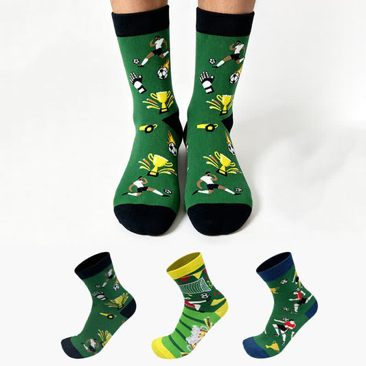 Fußball-Viertelsocken mit Farbblockmuster (5 Paar) - image 0