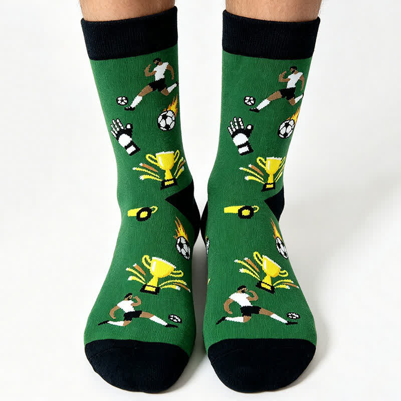 Fußball-Viertelsocken mit Farbblockmuster (5 Paar) - image 2