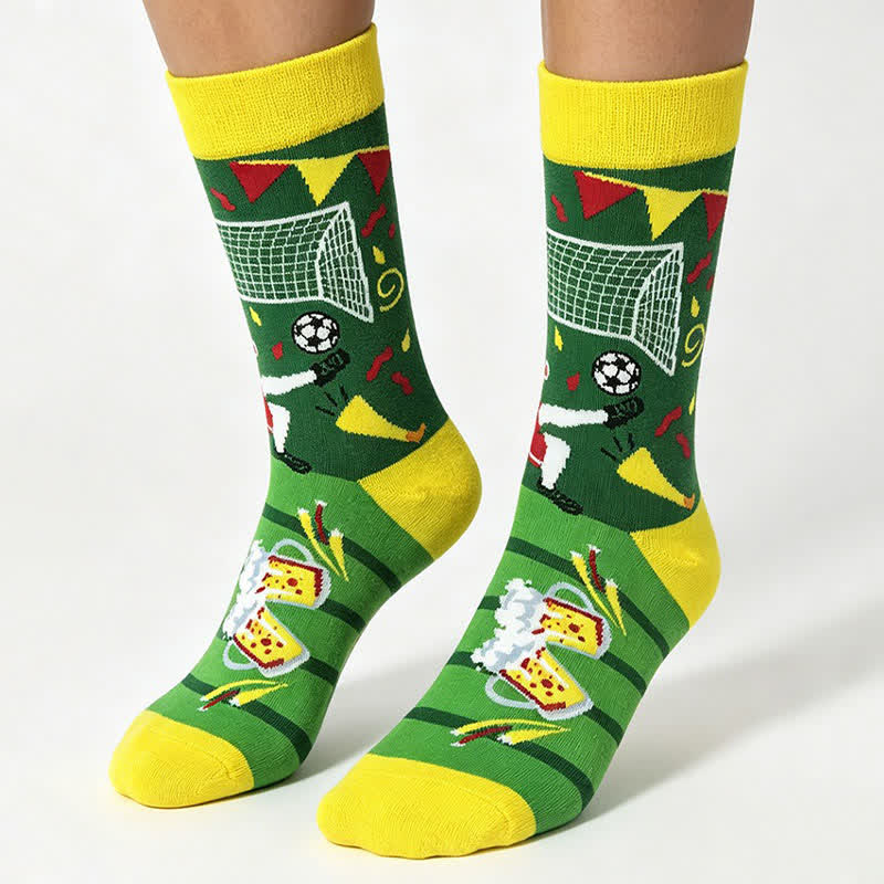Fußball-Viertelsocken mit Farbblockmuster (5 Paar) - image 1
