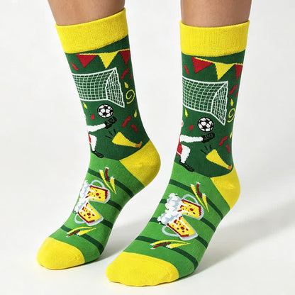 Fußball-Viertelsocken mit Farbblockmuster (5 Paar) - image 1