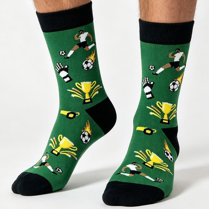Fußball-Viertelsocken mit Farbblockmuster (5 Paar) - image 3