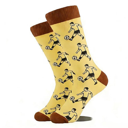 Baumwollsocken mit Fußballmuster (5 Paar) - Gelb - EU42-46 (US8,5-12) - image 3