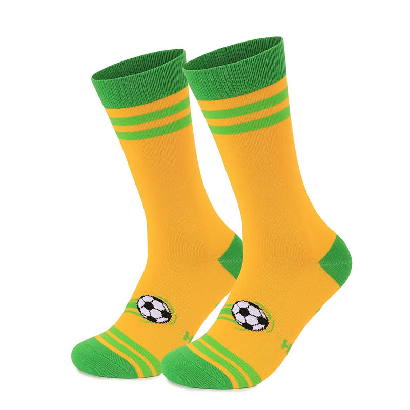 Bunte Fußball-Streifen-Viertelsocken (3 Paar) - Gelb - EU40-46 (US7-12) - image 4