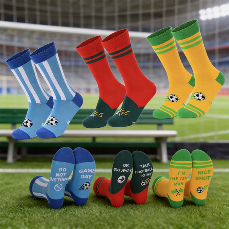 Bunte Fußball-Streifen-Viertelsocken (3 Paar) - image 1