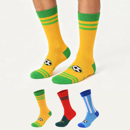 Bunte Fußball-Streifen-Viertelsocken (3 Paar) - image 0