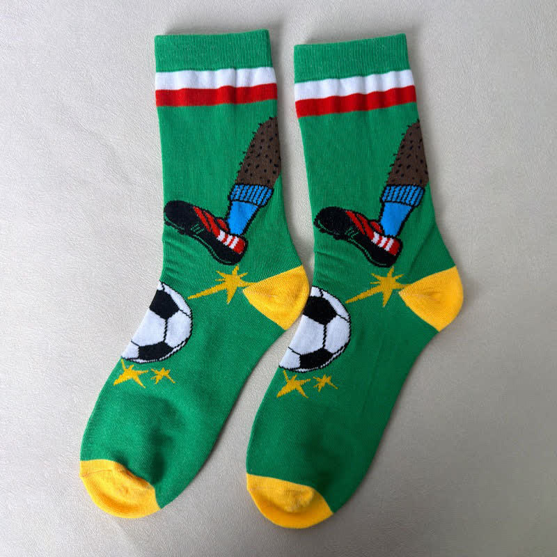Fußballstreifen-Viertelsocken (3 Paar) - Grün - EU39-43 (US6-9) - image 4
