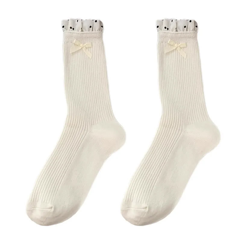 Süße Rüschensocken mit Rippenmuster (4 Paar) - Weiß - EU36-40 (US3-7) - image 2