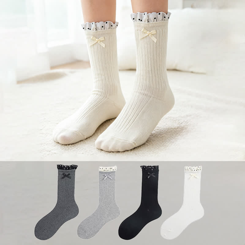 Süße Rüschensocken mit Rippenmuster (4 Paar) - image 0