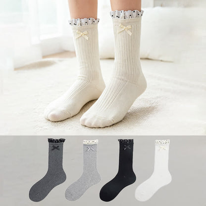 Süße Rüschensocken mit Rippenmuster (4 Paar) - image 0