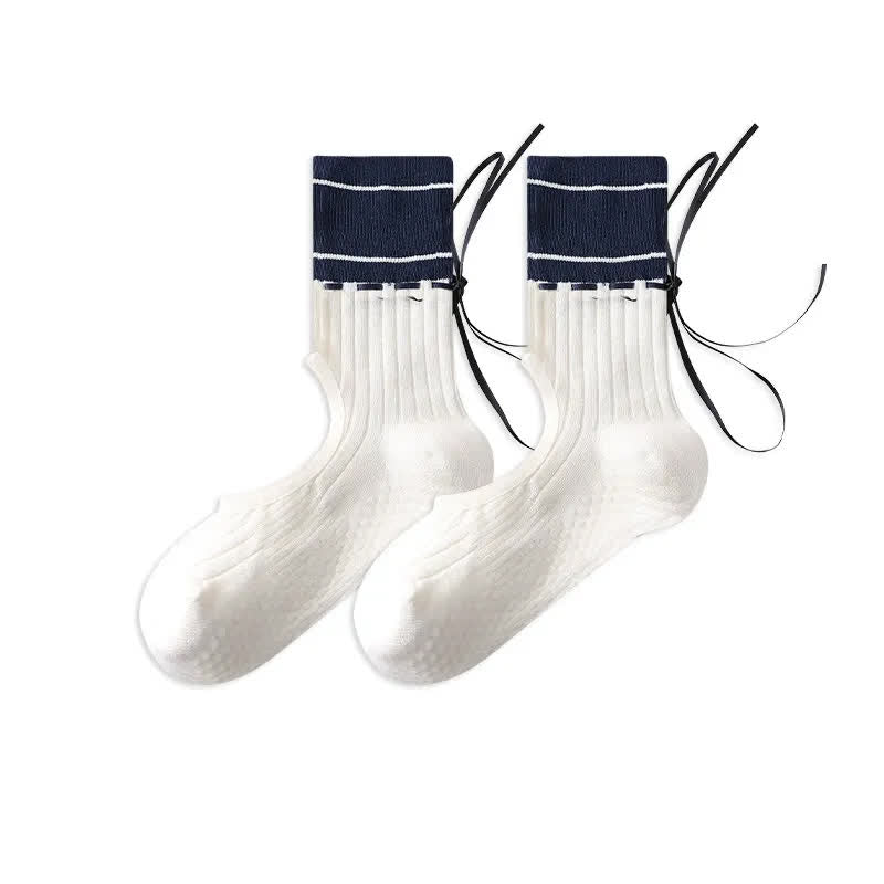 Offene Spannsocken mit Bogengriff (2 Paar) - Blau - EU35-40 (US2-7) - Mit Band - image 12