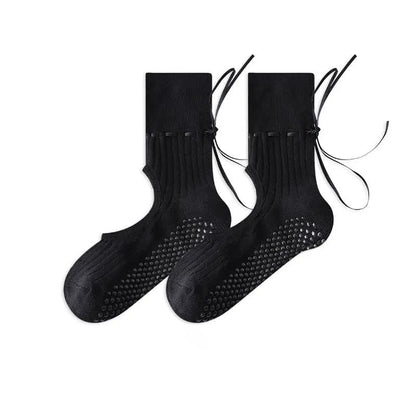 Offene Spannsocken mit Bogengriff (2 Paar) - Reines Schwarz - EU35-40 (US2-7) - Mit Band - image 14