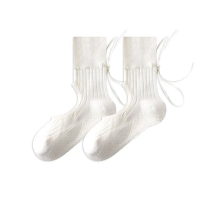 Offene Spannsocken mit Bogengriff (2 Paar) - Weiß - EU35-40 (US2-7) - Mit Band - image 9