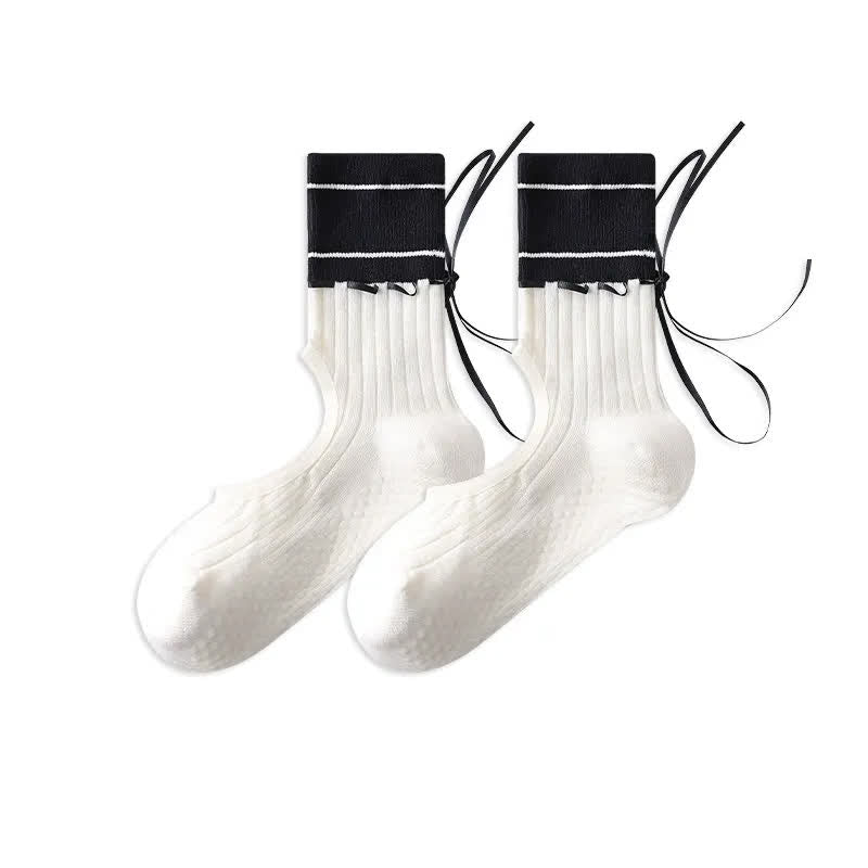 Offene Spannsocken mit Bogengriff (2 Paar) - Schwarz - EU35-40 (US2-7) - Mit Band - image 11