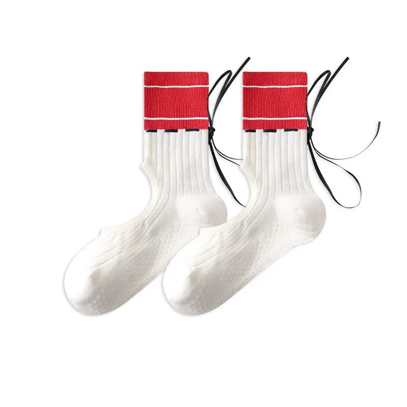 Offene Spannsocken mit Bogengriff (2 Paar) - Rot - EU35-40 (US2-7) - Mit Band - image 13