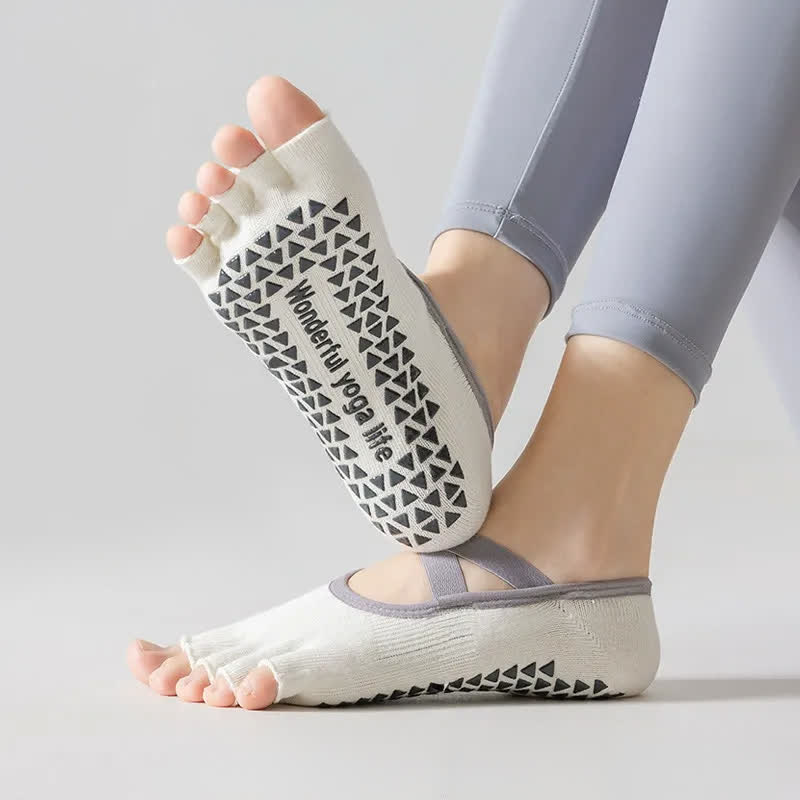 Niedrig geschnittene Zehensocken mit Grip (2 Paar) - image 1