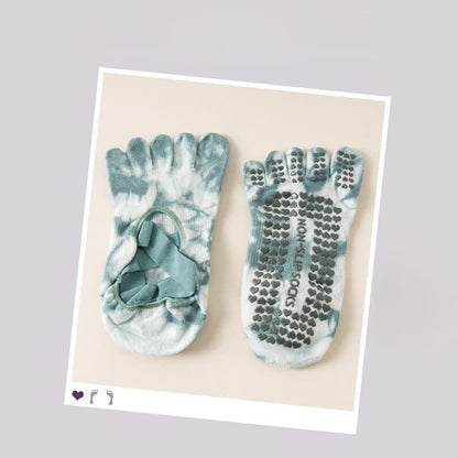 Fünf Zehensocken mit Batikmuster und rutschfester Sohle (2 Paar) - Grün - EU36-42 (US3-8,5) - image 8