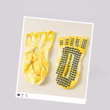 Fünf Zehensocken mit Batikmuster und rutschfester Sohle (2 Paar) - Gelb - EU36-42 (US3-8,5) - image 9