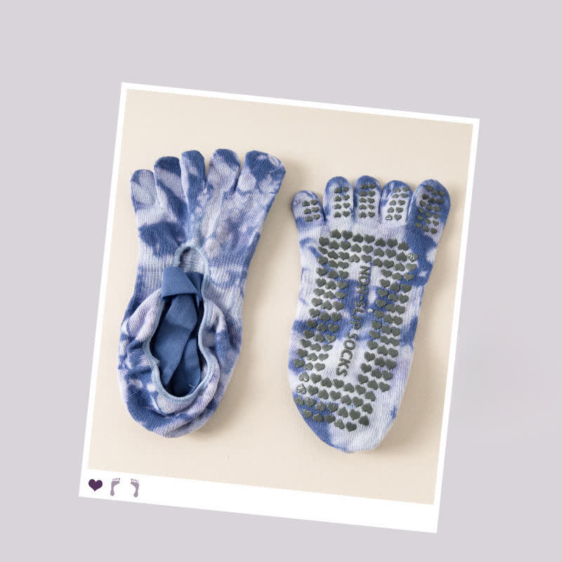 Fünf Zehensocken mit Batikmuster und rutschfester Sohle (2 Paar) - Lila - EU36-42 (US3-8,5) - image 10