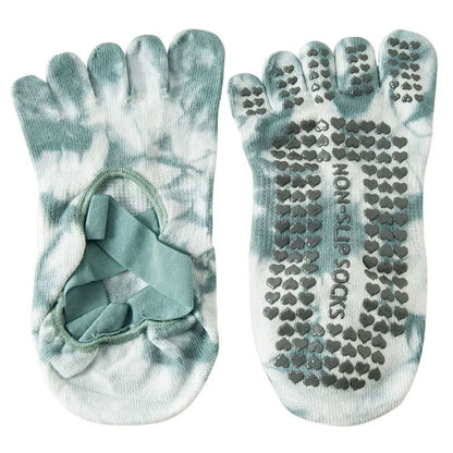 Fünf Zehensocken mit Batikmuster und rutschfester Sohle (2 Paar) - image 2