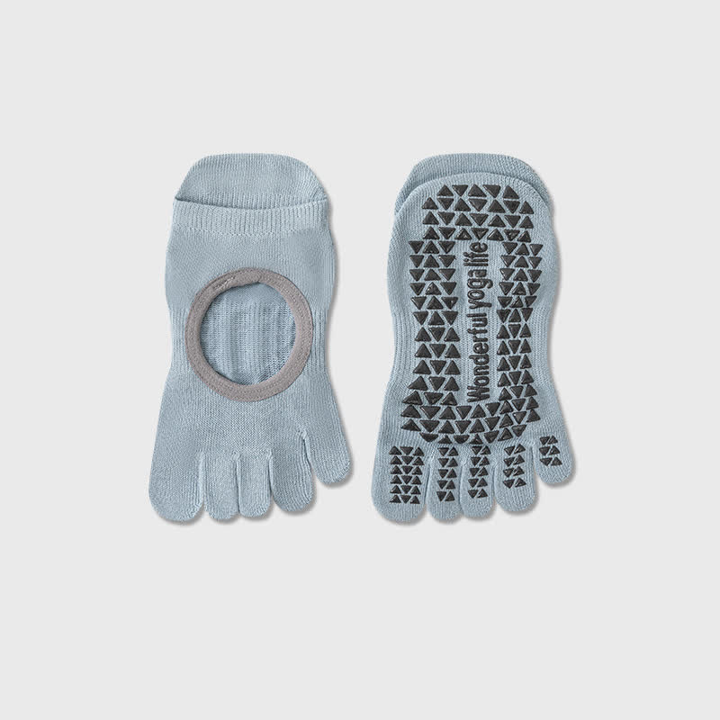 Fünf Zehen Yoga-Socken mit Grip (2 Paar) - Blau - EU35-40 (US2-7) - image 8