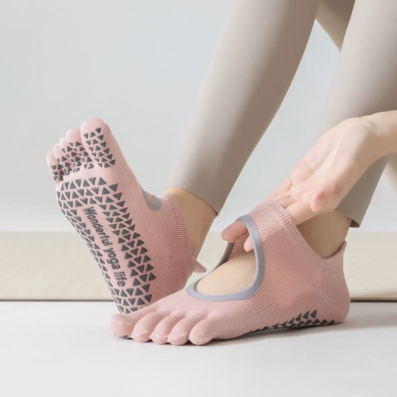 Fünf Zehen Yoga-Socken mit Grip (2 Paar) - image 1