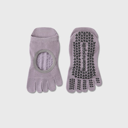 Fünf Zehen Yoga-Socken mit Grip (2 Paar) - Lila - EU35-40 (US2-7) - image 10