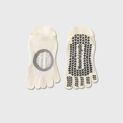 Fünf Zehen Yoga-Socken mit Grip (2 Paar) - Beige - EU35-40 (US2-7) - image 6