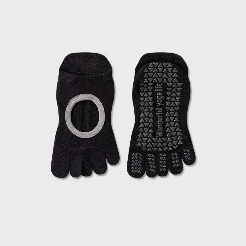 Fünf Zehen Yoga-Socken mit Grip (2 Paar) - Schwarz - EU35-40 (US2-7) - image 5