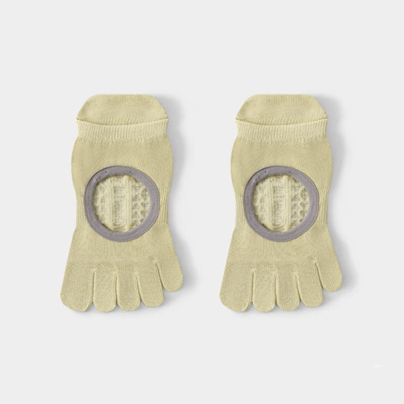 Fünf Zehen Yoga-Socken mit Grip (2 Paar) - Grün - EU35-40 (US2-7) - image 9