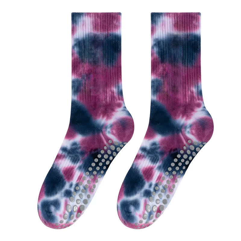 Batik-Yoga-Socken mit Grip (2 Paar) - Dunkelviolett - EU38-42 (US5-8) - image 13