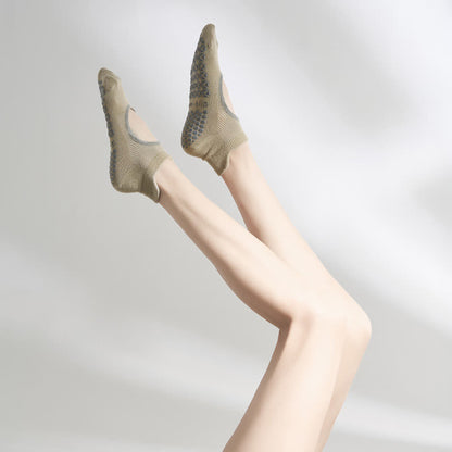 Pilates-Socken mit rutschfestem Griff (2 Paar) - Khaki - EU35-41 (US2-7,5) - image 9