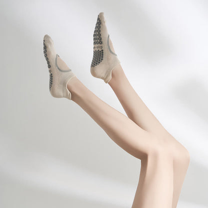 Pilates-Socken mit rutschfestem Griff (2 Paar) - Beige - EU35-41 (US2-7,5) - image 4