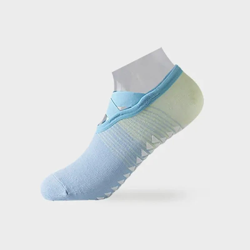 Yoga-Socken mit gekreuzten Riemen und rutschfestem Griff (6 Paar) - Himmelblau - EU35-42 (US2-8,5) - image 9