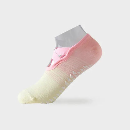 Yoga-Socken mit gekreuzten Riemen und rutschfestem Griff (6 Paar) - Gelb - EU35-42 (US2-8,5) - image 8