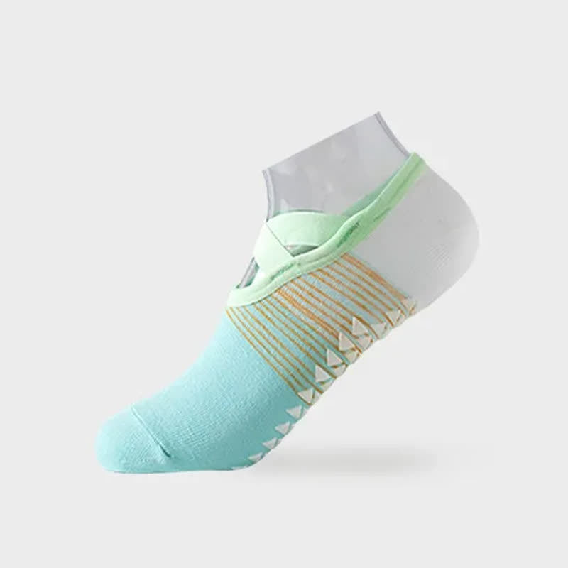 Yoga-Socken mit gekreuzten Riemen und rutschfestem Griff (6 Paar) - Hellgrün - EU35-42 (US2-8,5) - image 7