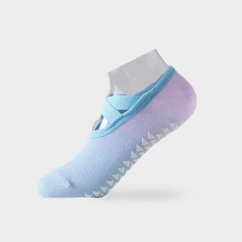 Yoga-Socken mit gekreuzten Riemen und rutschfestem Griff (6 Paar) - Lila - EU35-42 (US2-8,5) - image 5