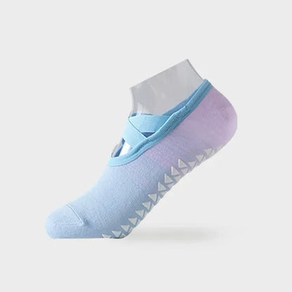 Yoga-Socken mit gekreuzten Riemen und rutschfestem Griff (6 Paar) - Lila - EU35-42 (US2-8,5) - image 5